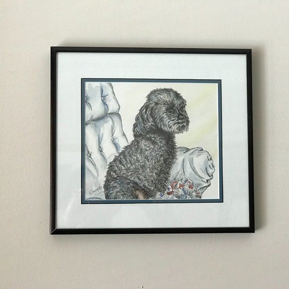 A. Smith Signed Original Painting Dog on the Chair - Picture 1 of 4